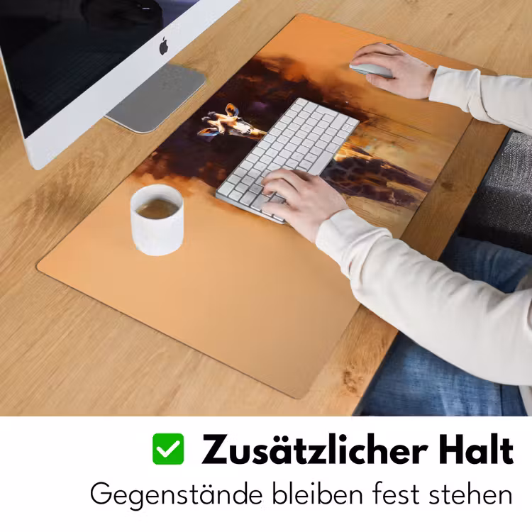 Giraf - Bruin - Abstract - Geschilderd Muismat XXL klein -ysfeer3_duits