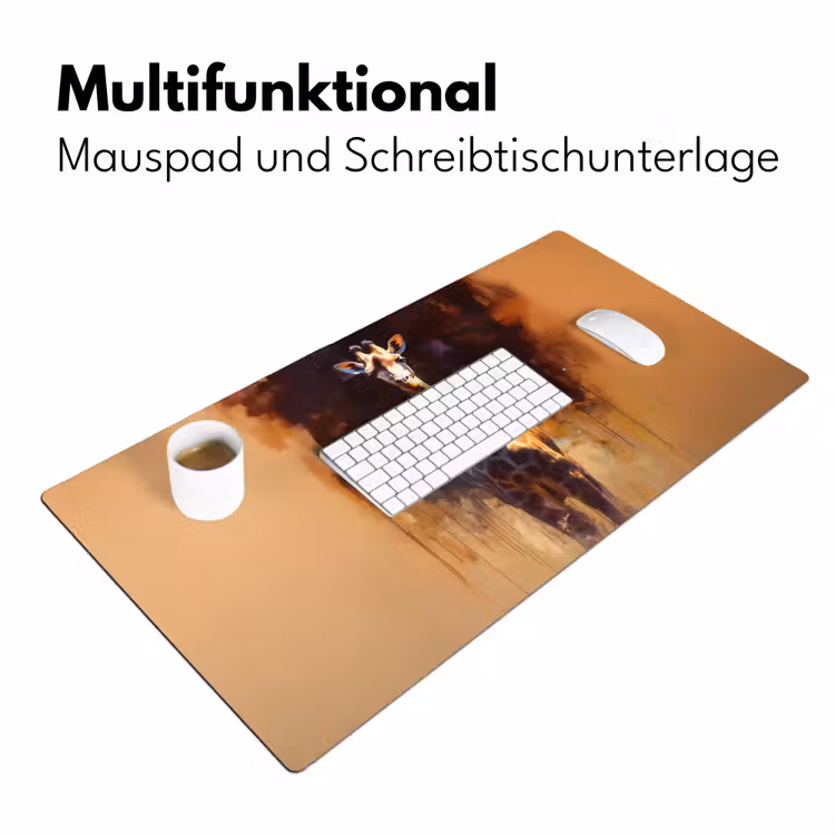 Giraf - Bruin - Abstract - Geschilderd Muismat XXL klein -ysfeer4_duits