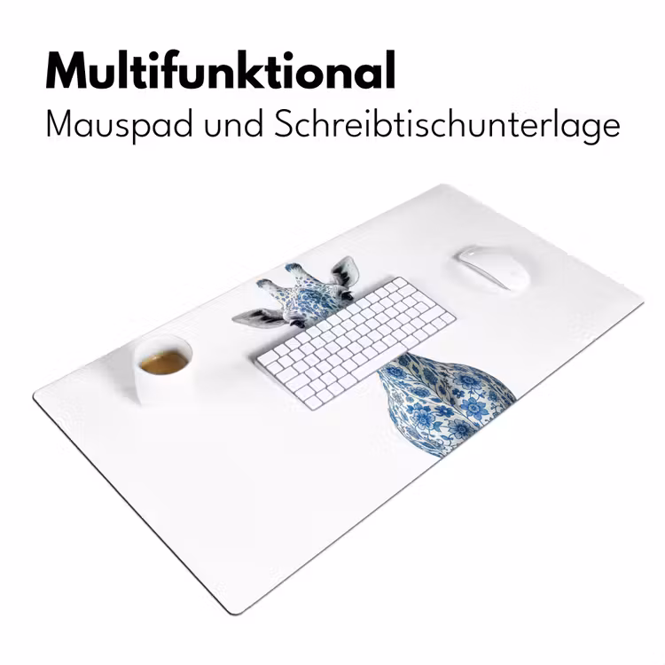 Giraffe - Delfts blauw - Dieren - Minimalistisch Muismat XXL klein -ysfeer4_duits