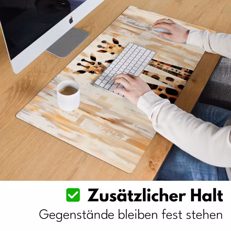 Giraffen - Cartoon - Crème Muismat XXL klein -ysfeer3_duits