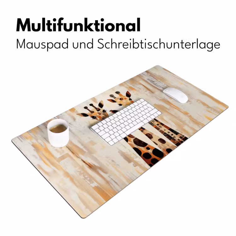 Giraffen - Cartoon - Crème Muismat XXL klein -ysfeer4_duits