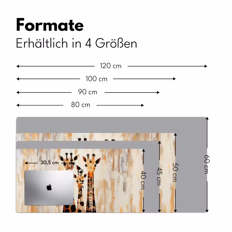 Giraffen - Cartoon - Crème Muismat XXL klein -ysfeer5_duits