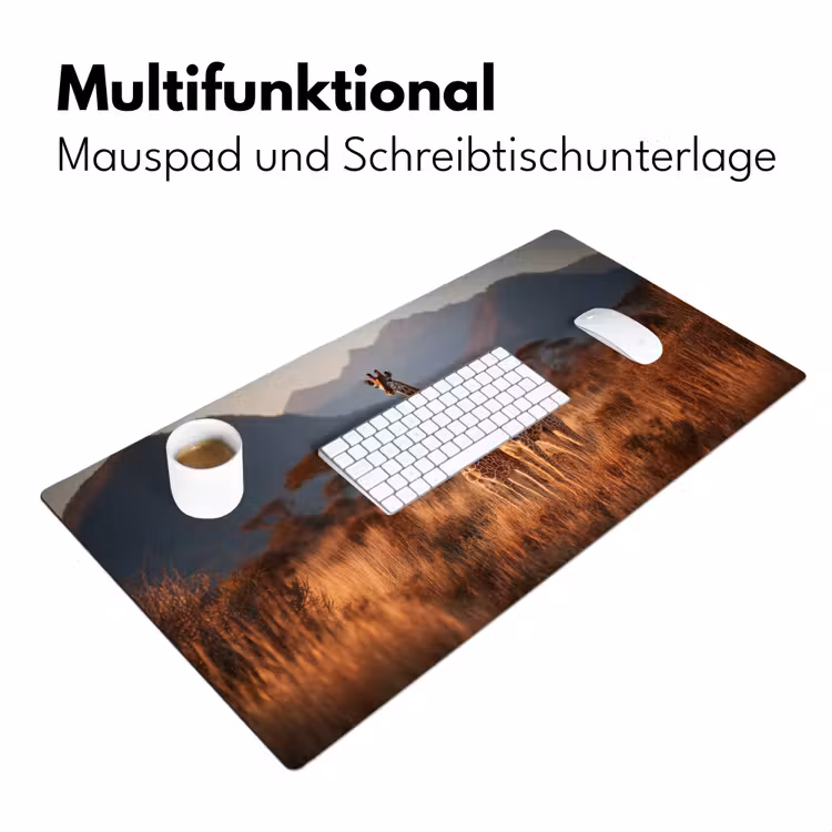 Giraffen - Hoog gras - Acaciabomen Muismat XXL klein -ysfeer4_duits