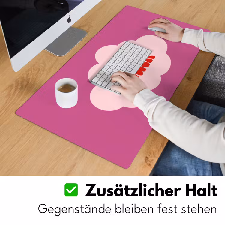 Girl power - Wolk - Roze Muismat XXL klein -ysfeer3_duits