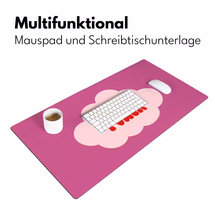 Girl power - Wolk - Roze Muismat XXL klein -ysfeer4_duits