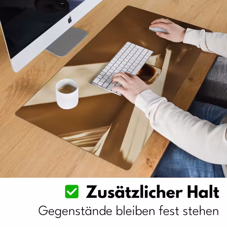 Glas - Ijskoffie - Schaduw - Bruin Muismat XXL klein -ysfeer3_duits