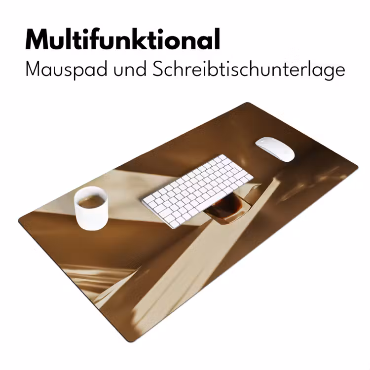 Glas - Ijskoffie - Schaduw - Bruin Muismat XXL klein -ysfeer4_duits