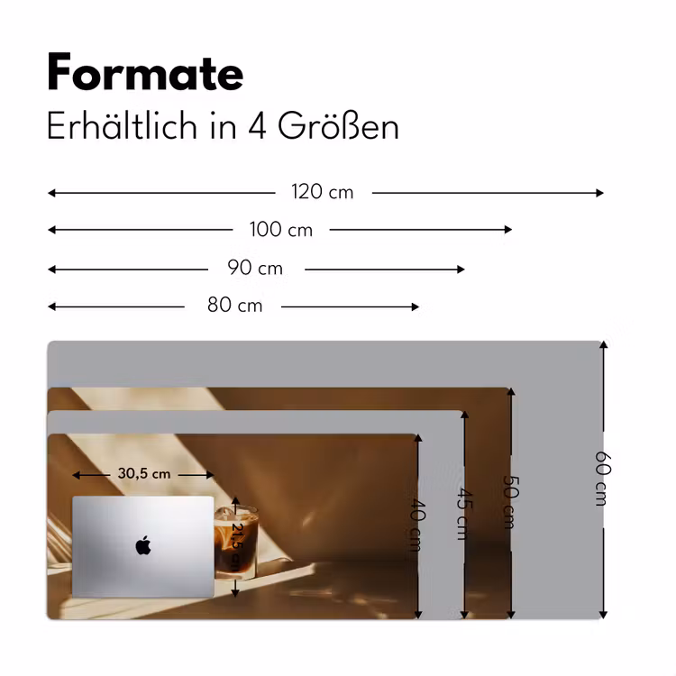 Glas - Ijskoffie - Schaduw - Bruin Muismat XXL klein -ysfeer5_duits
