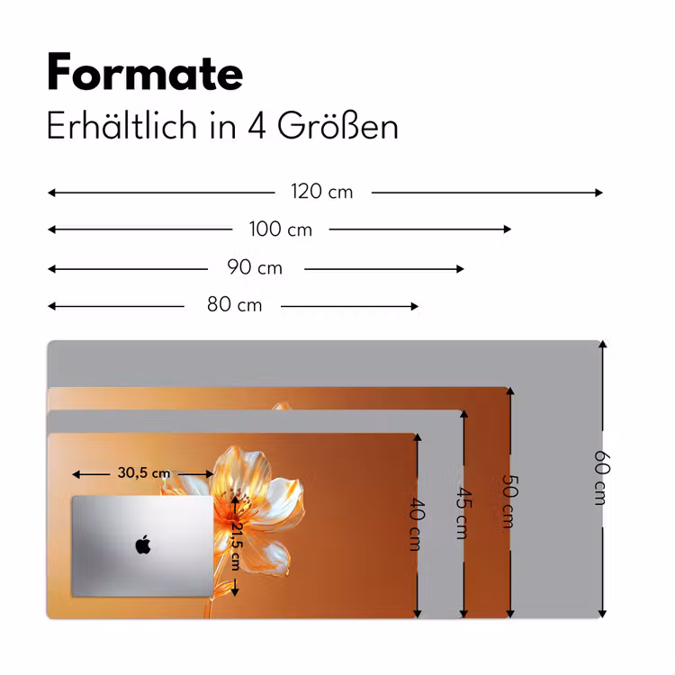 Glazen - Bloem - Oranje Muismat XXL klein -ysfeer5_duits