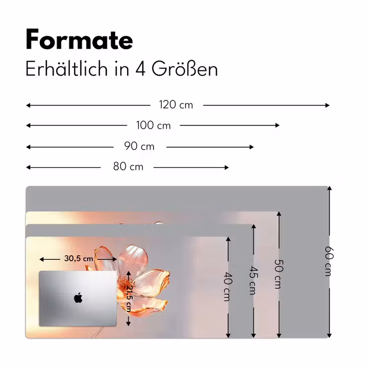Glazen - Bloem - Roze Muismat XXL klein -ysfeer5_duits