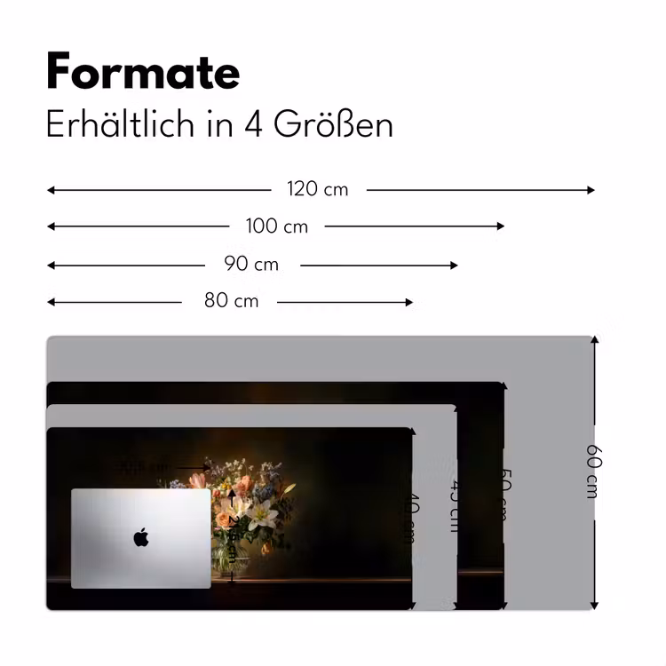 Glazen - Bloemen - Boeket - Kleuren Muismat XXL klein -ysfeer5_duits