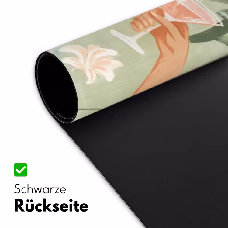 Glazen - Proosten - Bladeren - Groen Muismat XXL klein -ysfeer2_duits