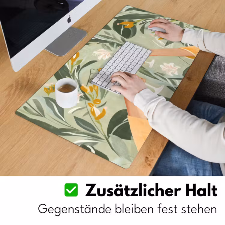 Glazen - Proosten - Bladeren - Groen Muismat XXL klein -ysfeer3_duits