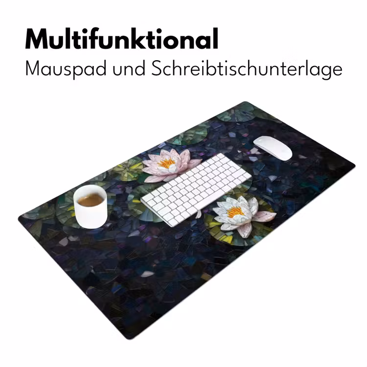 Glasstukjes - Leliebladeren - Vis - Oranje Muismat XXL klein -ysfeer4_duits