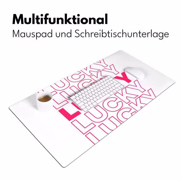 Lucky - Roze - Patroon Muismat XXL klein -ysfeer4_duits
