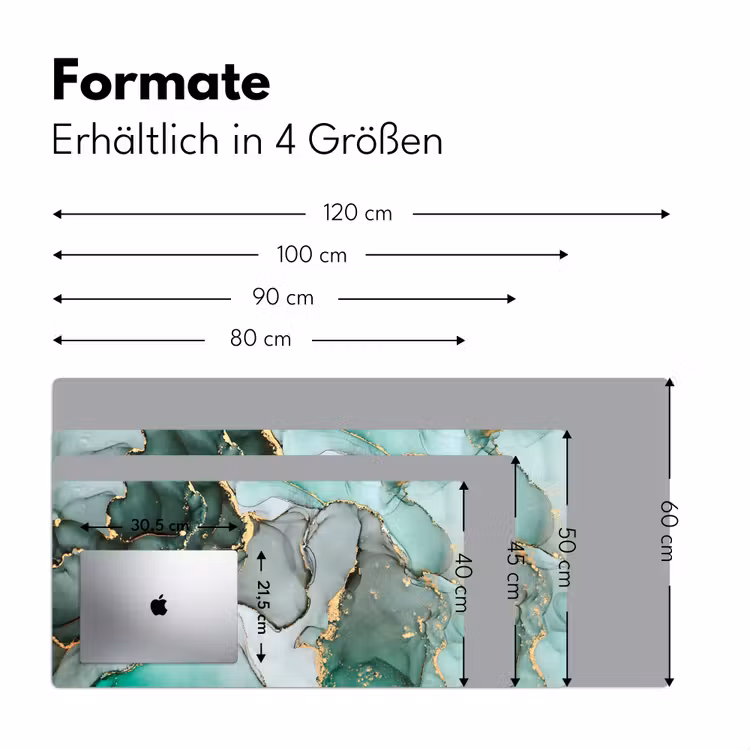 Goud - Marmer - Groen - Luxe - Marmerlook - Grijs Muismat XXL klein -ysfeer5_duits