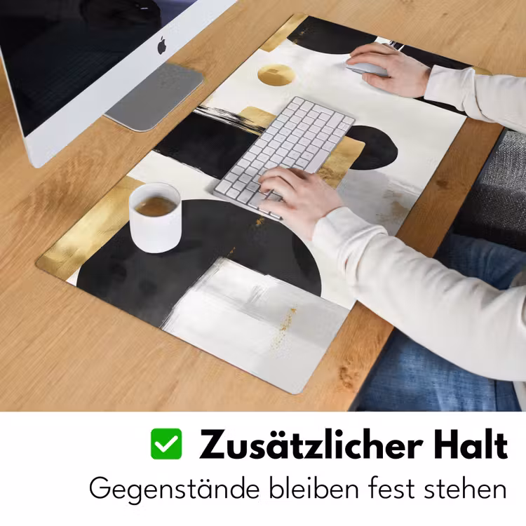 Goud - Rechthoeken - Cirkels - Abstract Muismat XXL klein -ysfeer3_duits