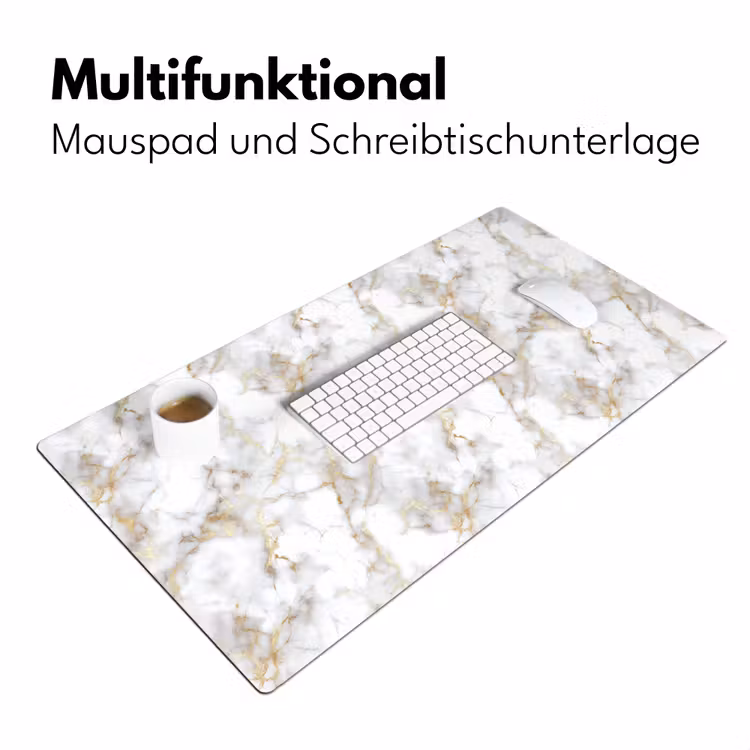 Gouden aders - Marmer - Wit Muismat XXL klein 681 -ysfeer4_duits
