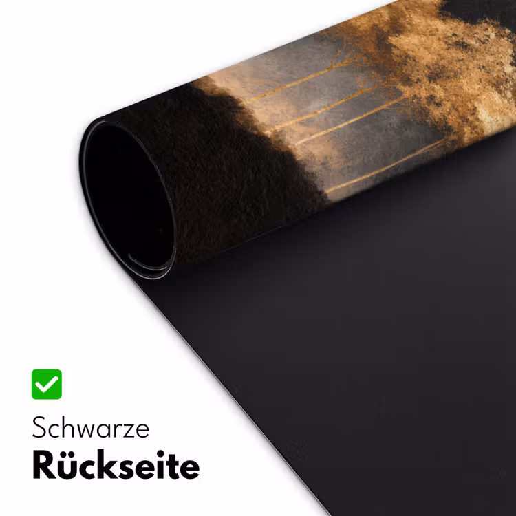 Gouden Bomen in Mistig Landschap Muismat XXL klein -ysfeer2_duits