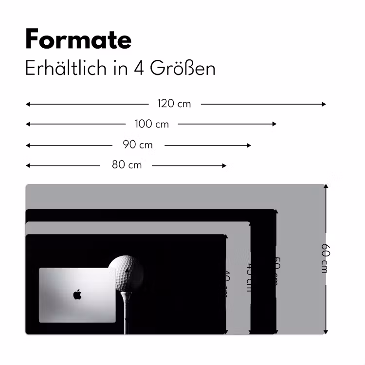 Golfbal - Minimalistisch - Wit Muismat XXL klein -ysfeer5_duits