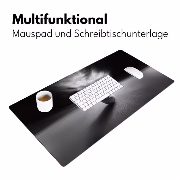 Golfbal - Wazig - Zwart Muismat XXL klein -ysfeer4_duits