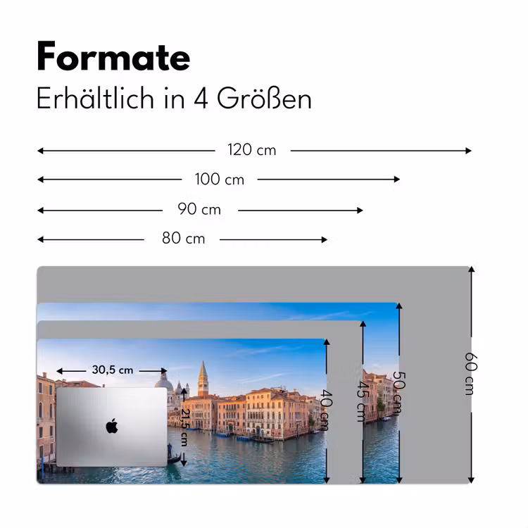 Gondel - Venetië - Kanaal - Stadsgezicht - Avondlicht Muismat XXL klein -ysfeer5_duits