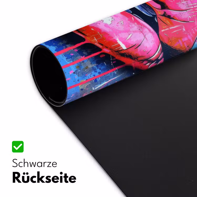 Graffiti - Lippen - Felroze - Geschilderd Muismat XXL klein -ysfeer2_duits