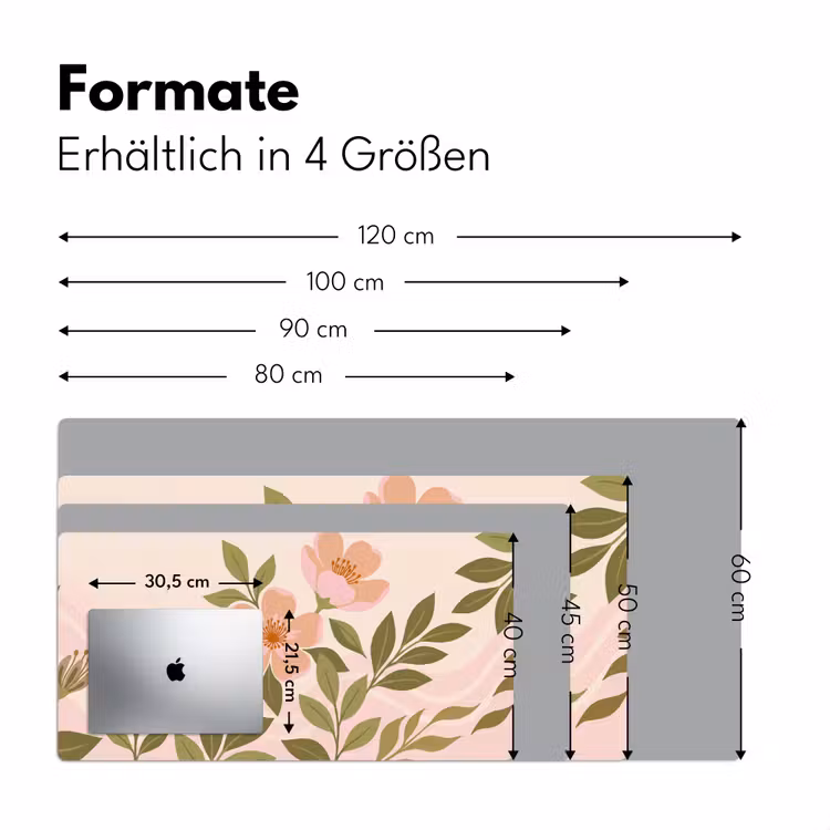 Grafisch - Bloemen - Roze Muismat XXL klein -ysfeer5_duits