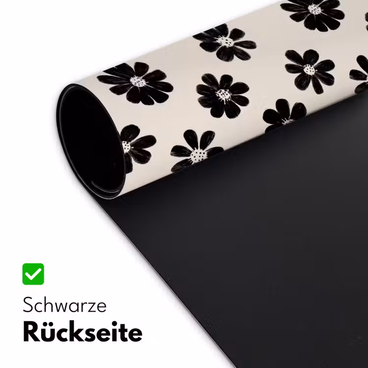 Grafisch - Madeliefjes - Zwart - Beige Muismat XXL klein 681 -ysfeer2_duits