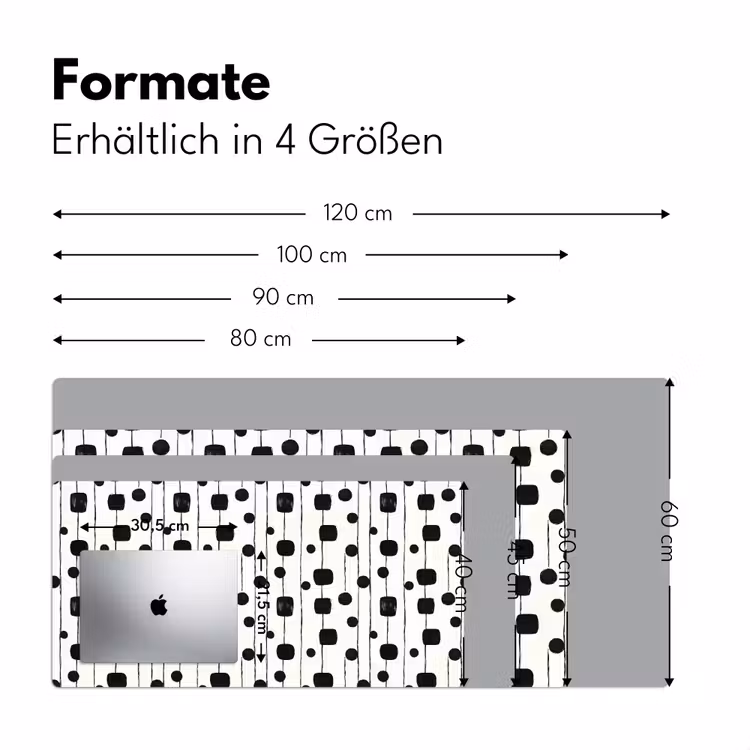 Grafisch - Modern - Zwart Muismat XXL klein 681 -ysfeer5_duits
