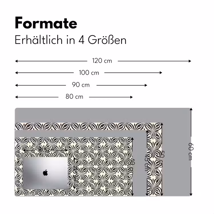 Grafisch - Patroon - Zwart Muismat XXL klein 681 -ysfeer5_duits
