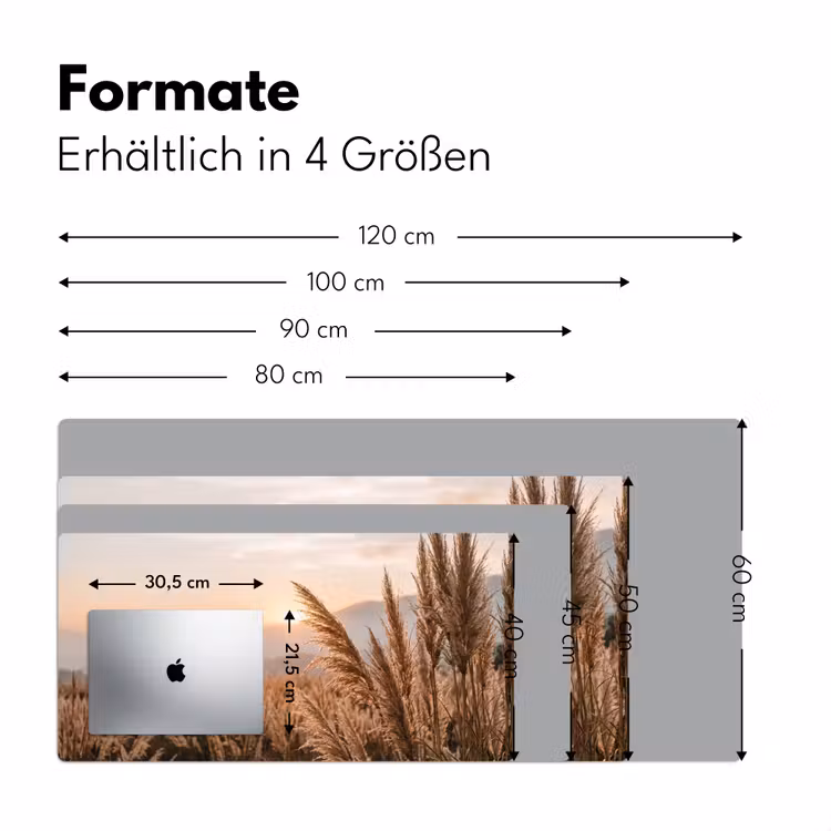 Gras - Veld - Zon - Natuur Muismat XXL klein -ysfeer5_duits