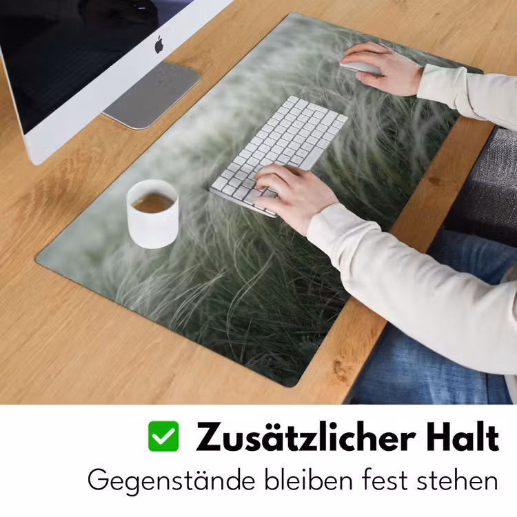 Gras - Wazig - Natuur - Groen - Zacht Muismat XXL klein -ysfeer3_duits