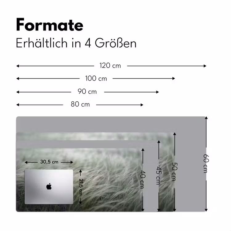 Gras - Wazig - Natuur - Groen - Zacht Muismat XXL klein -ysfeer5_duits