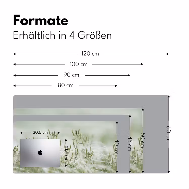 Grassen - Minimalistisch - Groen Muismat XXL klein -ysfeer5_duits