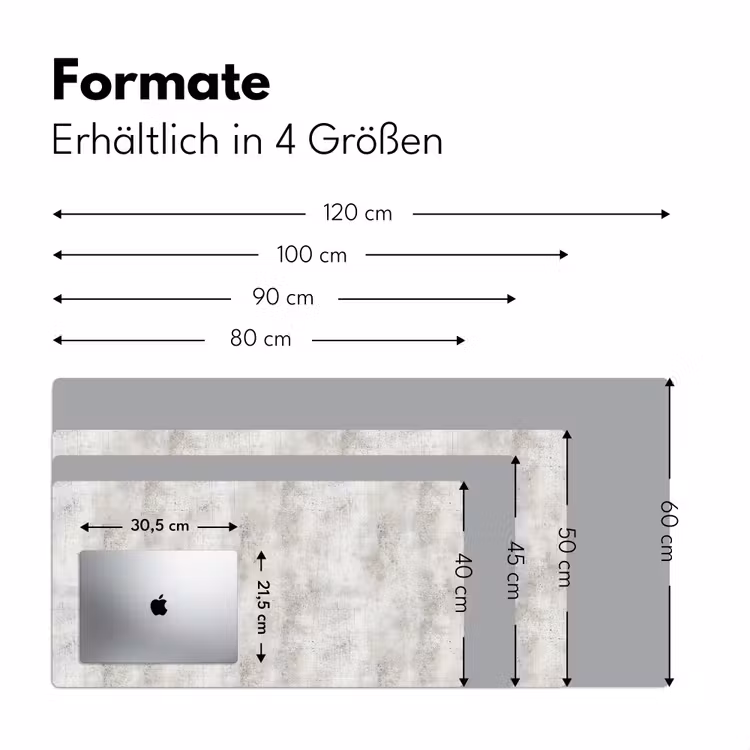 Grijs - Beton - Verweerd Muismat XXL klein 681 -ysfeer5_duits
