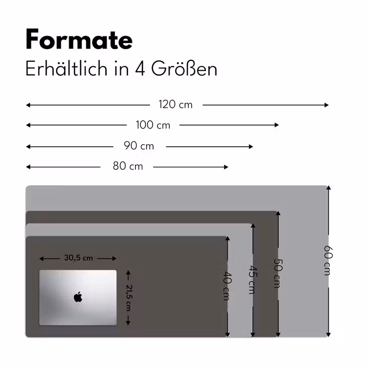Grijs - Kleuren - Effen Muismat XXL klein -ysfeer5_duits