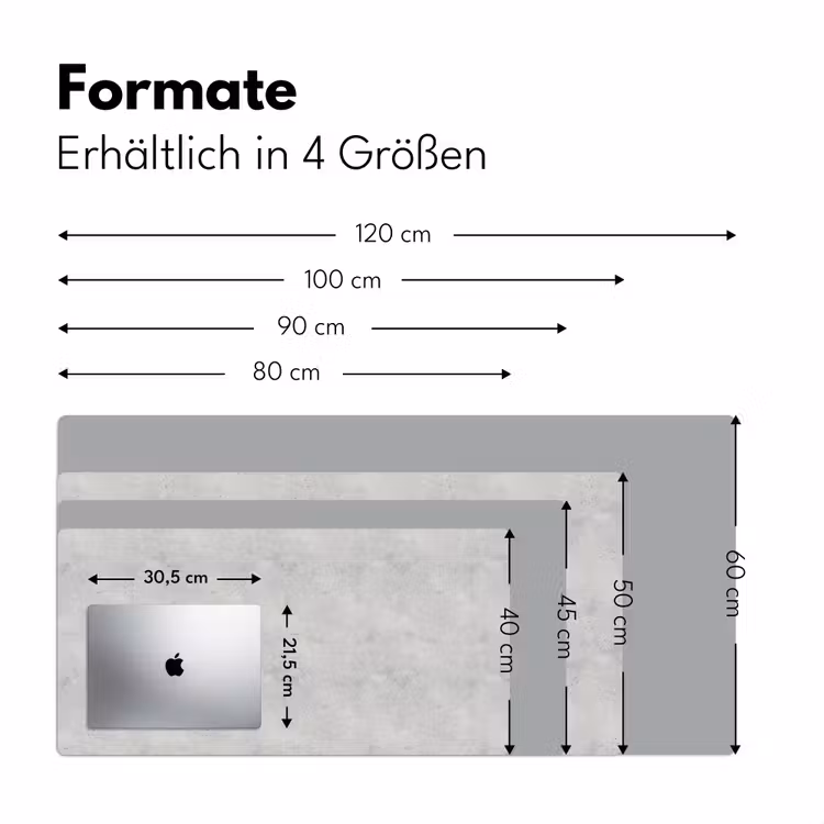 Grijs - Beton - Neutraal Muismat XXL klein 681 -ysfeer5_duits