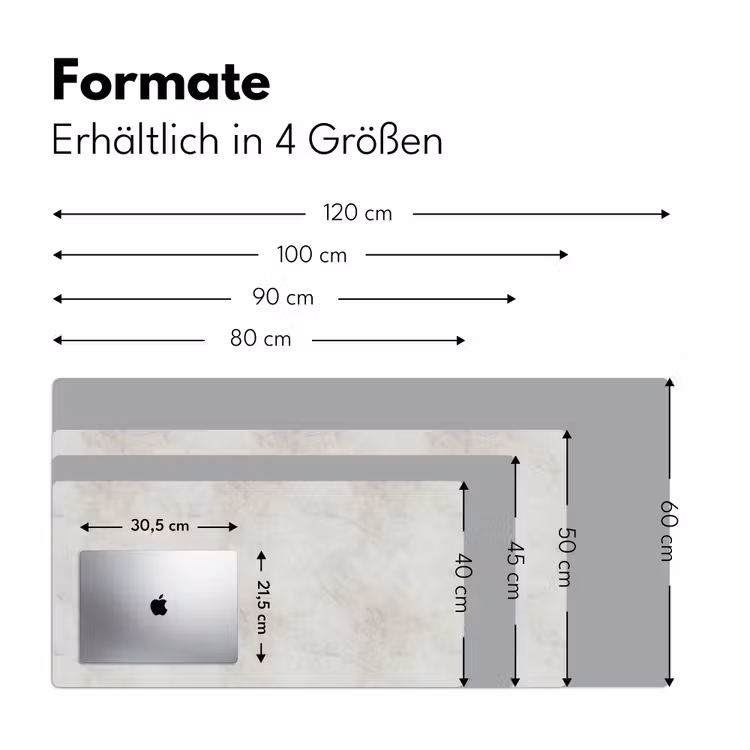 Grijs - Marmer - Aders Muismat XXL klein 681 -ysfeer5_duits