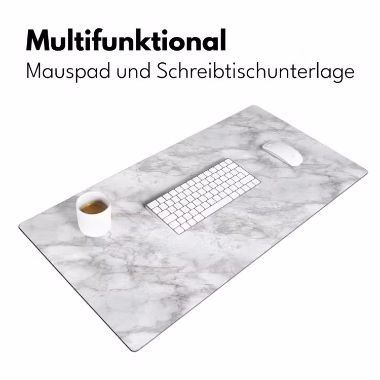 Grijs - Wit - Marmer Muismat XXL klein 681 -ysfeer4_duits