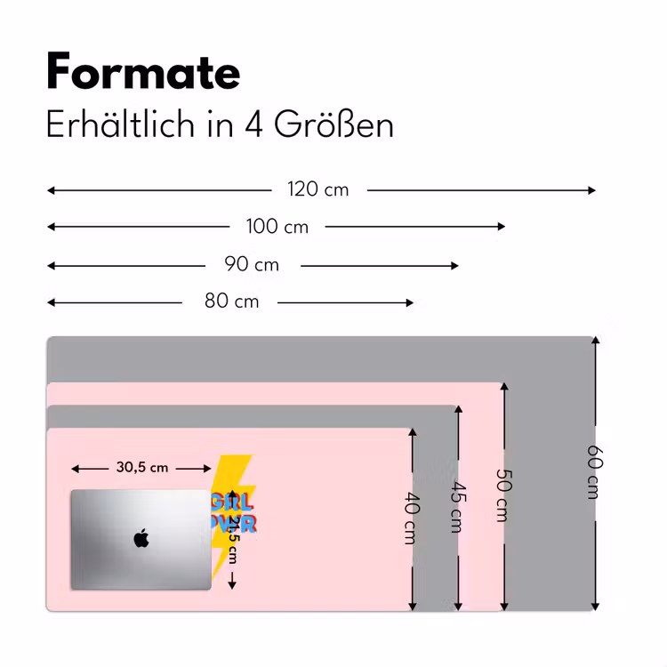 Grl pwr - Bliksem - Roze Muismat XXL klein -ysfeer5_duits