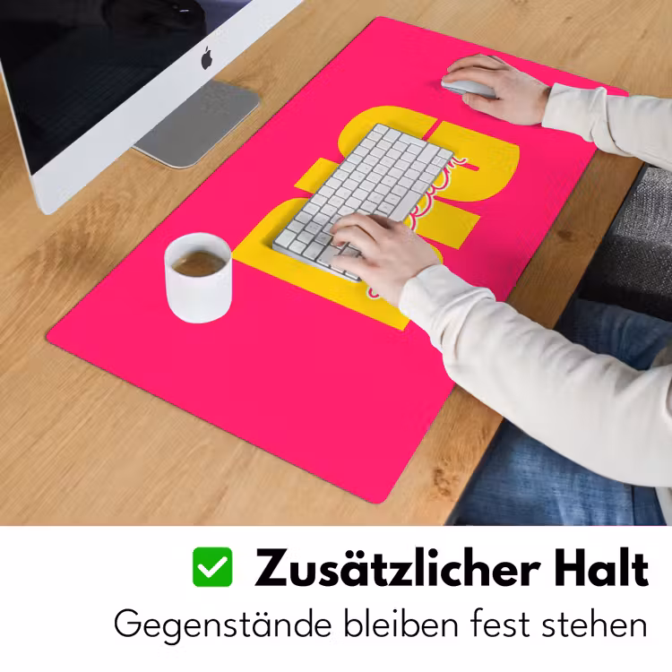 Dream big - Roze - Geel - Minimalistisch Muismat XXL klein -ysfeer3_duits