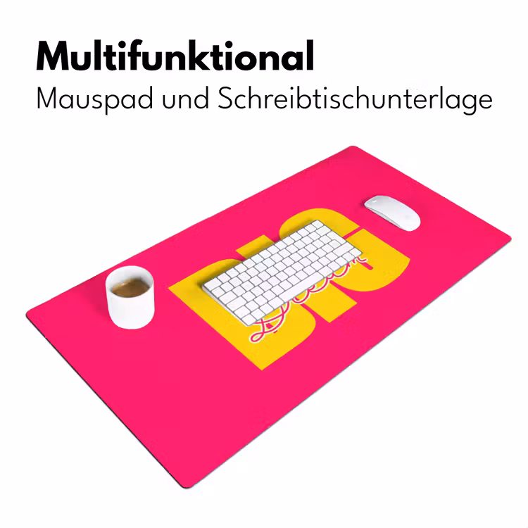 Dream big - Roze - Geel - Minimalistisch Muismat XXL klein -ysfeer4_duits