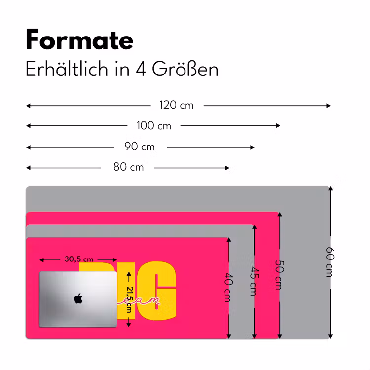 Dream big - Roze - Geel - Minimalistisch Muismat XXL klein -ysfeer5_duits