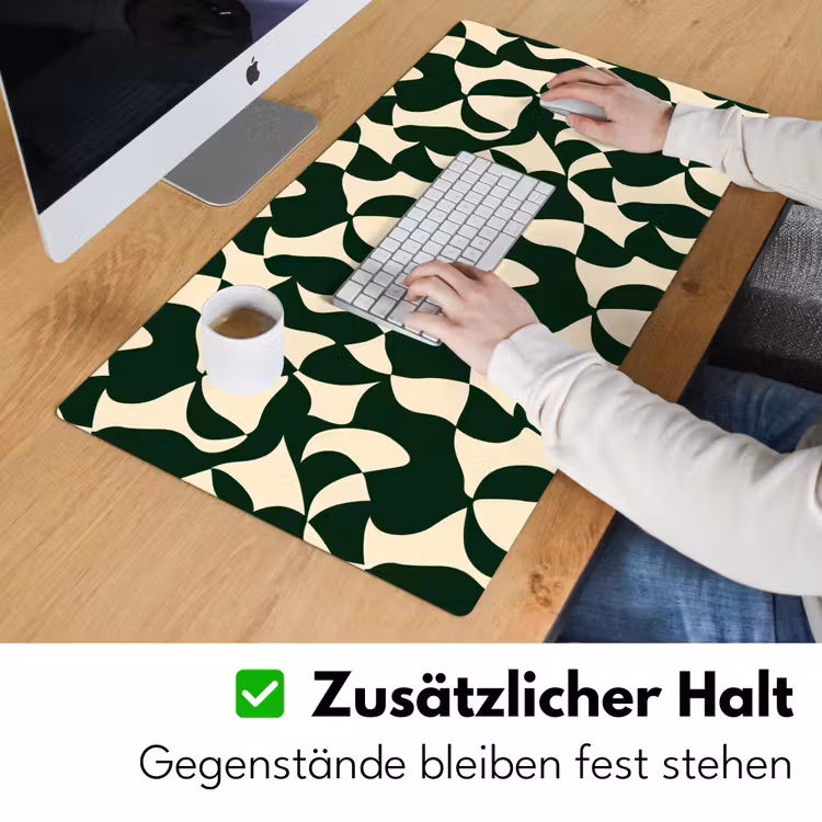 Groen - Organische vlakken - Crème Muismat XXL klein 681 -ysfeer3_duits