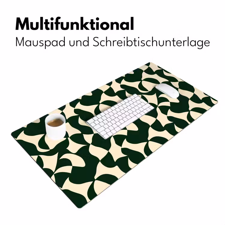 Groen - Organische vlakken - Crème Muismat XXL klein 681 -ysfeer4_duits
