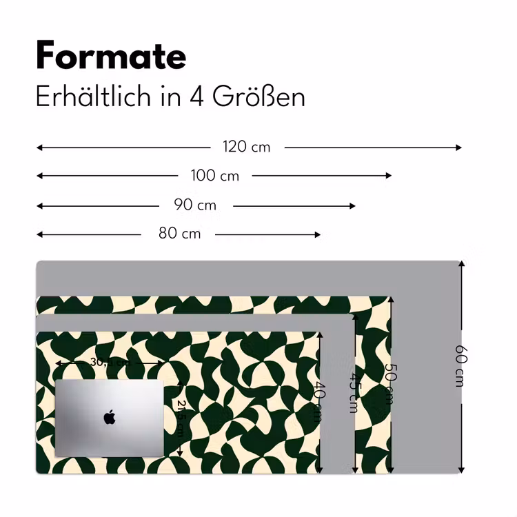 Groen - Organische vlakken - Crème Muismat XXL klein 681 -ysfeer5_duits