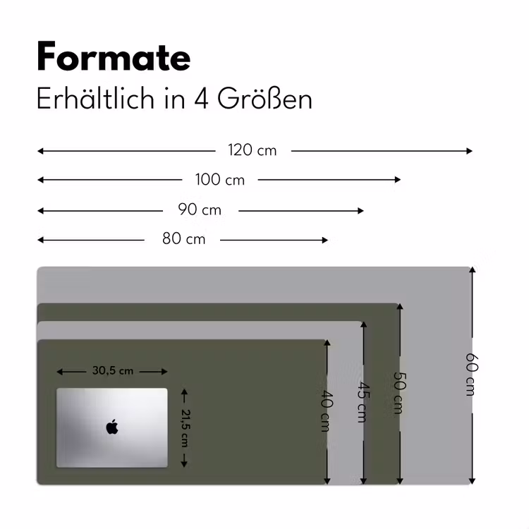 Groen - Effen kleur - Olijfgroen Muismat XXL klein -ysfeer5_duits