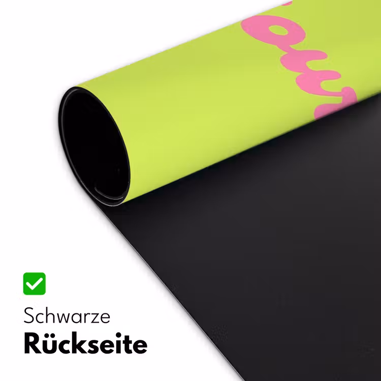 Groen - Roze bonjour - Retro Muismat XXL klein -ysfeer2_duits