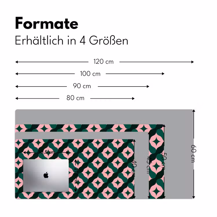 Groen - Roze - Retro - Sterren Muismat XXL klein 681 -ysfeer5_duits